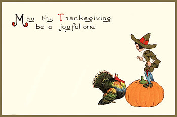 Happy Thanksgiving!, thanksgiving, turkey, bird, pumpkin, card, girl, vintage HD wallpaper
