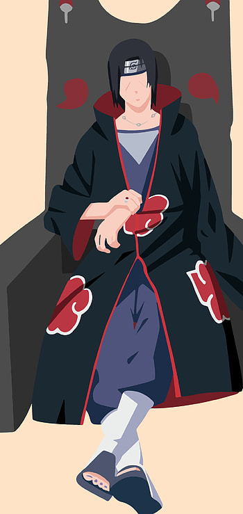 Itachi sitting on the throne, minimalist, black hair, Uchiha Clan, Akatsuki (Naruto), Itachi Uchiha, Anime, Naruto, minimalist anime HD phone wallpaper