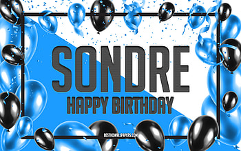 Happy Birtay Sondre, Birtay Balloons Background, Sondre, with names, Sondre Happy Birtay, Blue Balloons Birtay Background, Sondre Birtay HD wallpaper