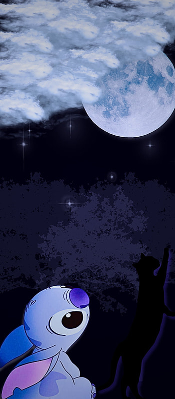 Stich Moon, moon, Abstract, Comic HD phone wallpaper