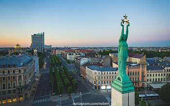 dom Monument in Riga, Latvia, city, street, Latvia, monument, Riga HD wallpaper