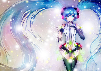 miku hatsune, miku, christmas lights, vocaloids HD wallpaper
