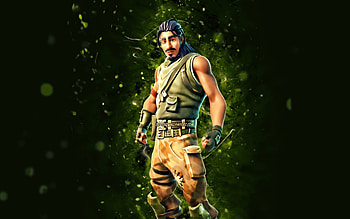 Camo Hawk Classic, , green neon lights, Fortnite Battle Royale, Fortnite characters, Camo Hawk Classic Skin, Fortnite, Camo Hawk Classic Fortnite HD wallpaper