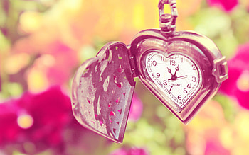 Flowers, Summer, Clock, Macro, Heart, Chain HD wallpaper