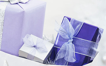 Holidays, Lilac, New Year, Christmas, Bows, Gifts, Presents HD wallpaper