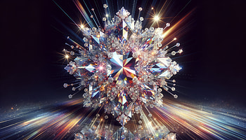 Sparkling Prism Explosion, prism, crystal, snowflake, sparkles, illumination HD wallpaper