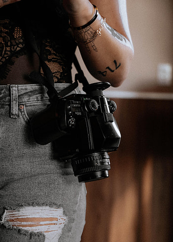 Miscellanea, Miscellaneous, Girl, Tattoo, Technics, Technique, Lens, Camera HD phone wallpaper