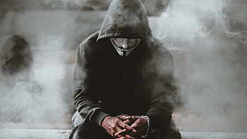 Man Black Hoodie Anonymus , anonymus, mask, hoodie, graphy, monochrome, black-and-white HD wallpaper