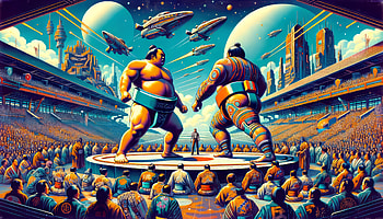 Futuristic Sumo Wrestling, sumo wrestling, futuristic, arena, Science Fiction HD wallpaper