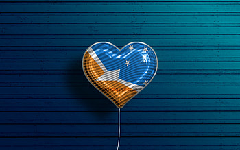 I Love Tierra del Fuego, , realistic balloons, blue wooden background, Day of Tierra del Fuego, Argentine provinces, flag of Tierra del Fuego, Argentina, balloon with flag, Provinces of Argentina, Tierra del Fuego flag, Tierra del Fuego HD wallpaper