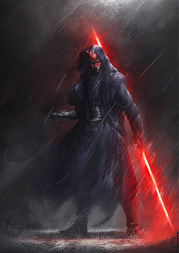 Darth Maul, art, painting HD phone wallpaper