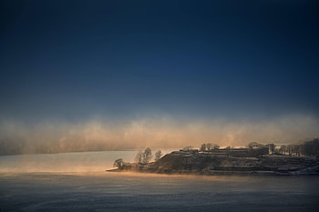 Landscape, Nature, Sea, Clouds, Fog, Island HD wallpaper