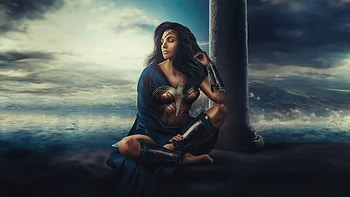 Wonder Woman Graceful Pose, wonder-woman, superheroes, artwork, digital-art, art HD wallpaper