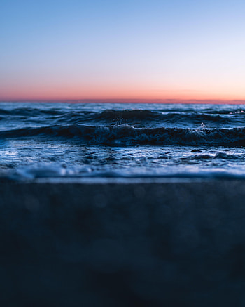 Nature, Sunset, Waves, Horizon, Water Surface HD phone wallpaper