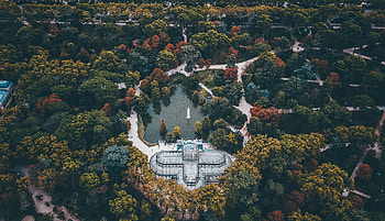Landscape, Cities, Trees, Architecture, View From Above, Spain, Madrid, Palace HD wallpaper
