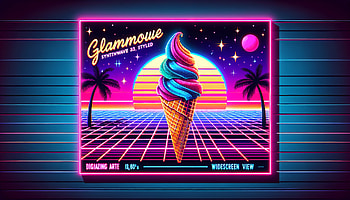 Retro Neon Ice Cream Cone, ice cream cone, ice cream, retro, neon, Digital Art HD wallpaper