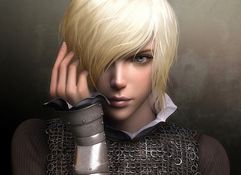 Joan, blue eyes, d arc, blonde, knight, girl, beauty, armor, woman, fantasy HD wallpaper