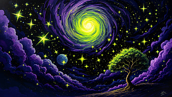 Starry Night: A Stunning Ultra, starry night, galaxy, Stars, cosmos, tree HD wallpaper
