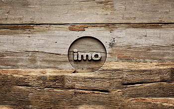 IMO wooden logo, , wooden backgrounds, brands, IMO logo, creative, wood carving, IMO HD wallpaper
