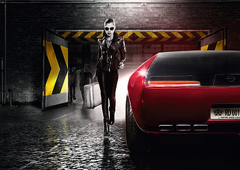 Opel In Sin City , opel, cars, artist, artwork, digital-art, behance HD wallpaper