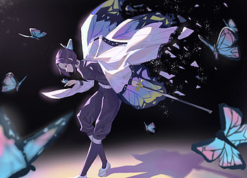 Shinobu Kochou, Shinobu Kochou, Anime, Demon Slayer: Kimetsu no Yaiba HD wallpaper