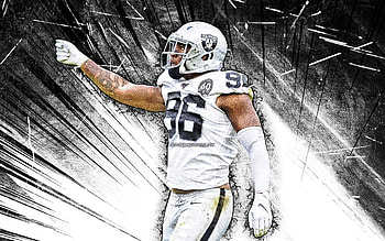 Clelin Ferrell, grunge art, Las Vegas Raiders, american football, NFL, white abstract rays, Clelin Ferrell Las Vegas Raiders, Clelin Ferrell HD wallpaper