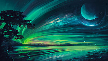 : Stunning Green Aurora Borealis Night Sky Landscape, aurora borealis, sky, green, landscape, night HD wallpaper