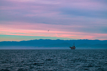 Nature, Sunset, Sky, Horizon, Ship HD wallpaper