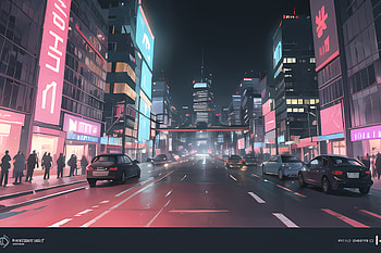 Cyberpunk, AI Art, neon lights, cyberpunk city HD wallpaper