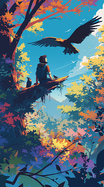 Skyward Gaze, nature, adventure, forest, Wildlife HD phone wallpaper