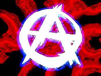anarchy, blue, abstract, red HD wallpaper