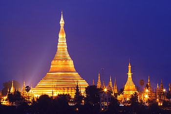 Shwedagon Pagoda, Religious , Night scenery HD wallpaper