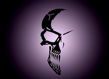 Skull, purple, fantasy, dark HD wallpaper