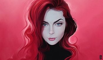 Red Head Women Portrait Digital, redhead, women, artist, artwork, digital-art, portrait HD wallpaper