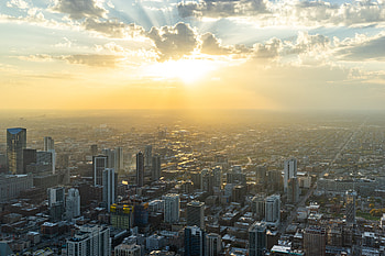 Cities, Dawn, Usa, City, View From Above, United States, Urban Landscape, Cityscape, Chicago HD wallpaper