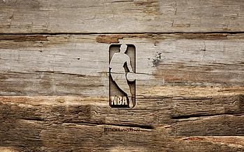 NBA wooden logo, , wooden backgrounds, National Basketball Association, NBA logo, creative, wood carving, NBA HD wallpaper