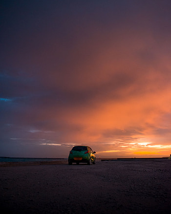 Sunset, Sky, Clouds, Mazda, Dark, Car HD phone wallpaper