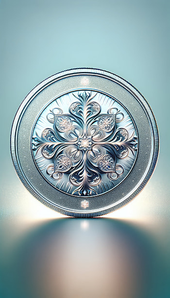 Elegant Silver Coin, coin, design, ornate, metal HD phone wallpaper