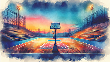 Sunset Basketball Court, Basketball court, Sports, stadium HD wallpaper