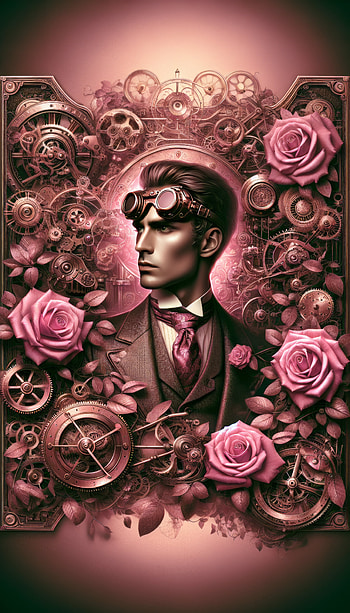 Pink Vintage Elegance, pink aesthetic, steampunk, portrait, rose HD phone wallpaper
