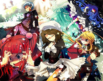 A Mixing of Emotions, umineko, insane, ange, evil, lion, bernkastel, kyre, crying, shannon, willard HD wallpaper