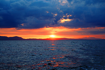 Sunset Evening Sky Reflections Seascape, sunset, evening, sky, reflections, nature HD wallpaper