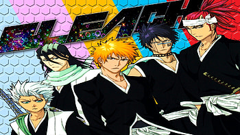 Bleach, Ichigo Kurosaki, Byakuya Kuchiki, Shuhei Hisagi, Toshiro Hitsugaya, Renji Abarai HD wallpaper