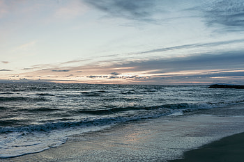 Nature, Sea, Twilight, Waves, Beach, Horizon, Dusk HD wallpaper
