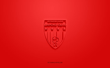 FC Tsarsko Selo Sofia, creative 3D logo, red background, Bulgarian First League, 3d emblem, Bulgarian football team, Bulgaria, 3d art, Parva liga, football, FC Tsarsko Selo Sofia 3d logo HD wallpaper