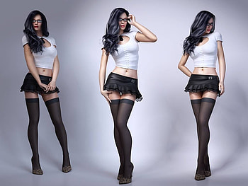 3-D Babe In Stockings, babe, 3-D, 2017, , stockings HD wallpaper