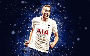 Dejan Kulusevski, , 2022, Tottenham Hotspur FC, swedish footballers, soccer, Premier League, blue neon lights, Tottenham FC, Dejan Kulusevski Tottenham, Dejan Kulusevski HD wallpaper