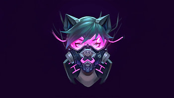 Cyberpunk Mask Girl, artist, artwork, cyberpunk, digital-art, dark HD wallpaper