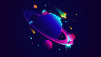 Saturn Planet Illustration Minimalist, saturn, planet, illustration, minimalism, minimalist, artist, artwork, digital-art, dribbble HD wallpaper
