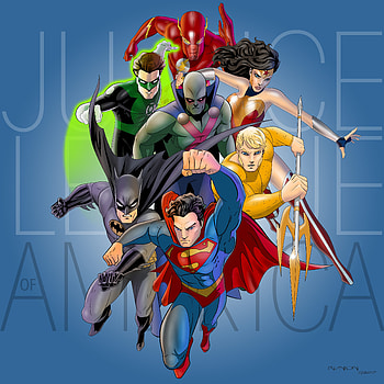 Justice League Art , justice-league, superman, batman, aquaman, cyborg, green-lantern, flash, wonder-woman, martian-manhunter, digital-art, artwork HD phone wallpaper